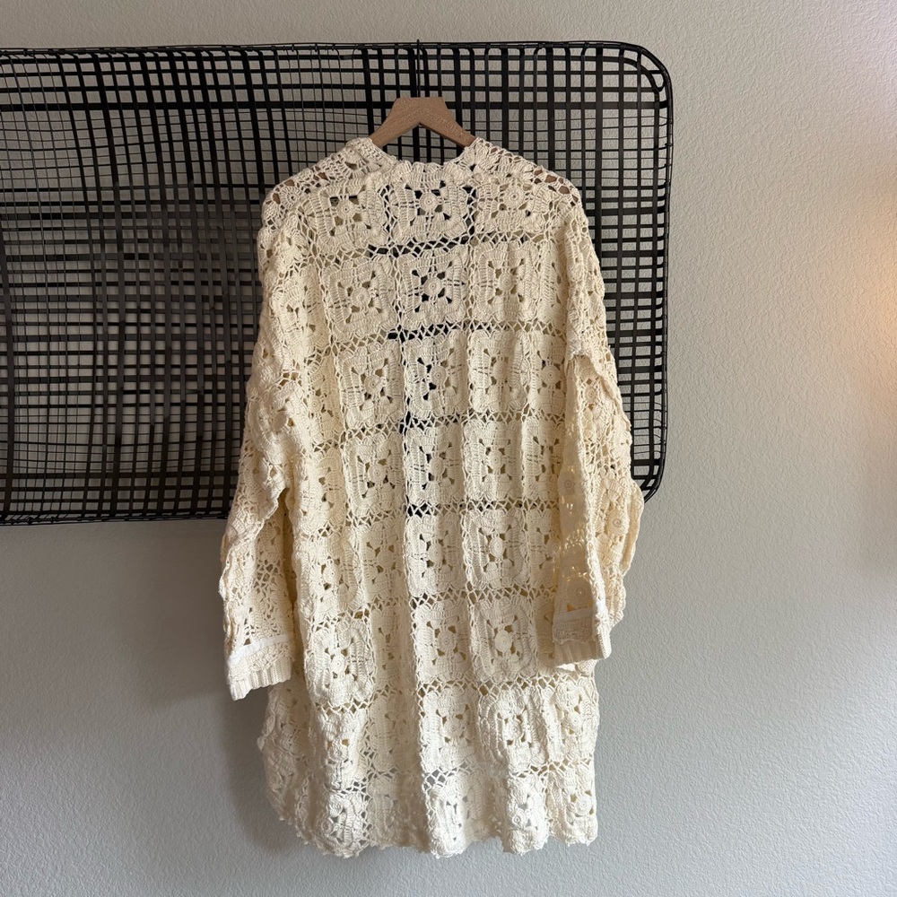HOST PICK: Free People Ivory Crochet Duster Cardigan - Picture 9 of 11